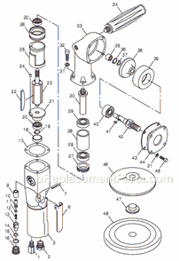 Page A Diagram and Parts List for CP869S T019387 Chicago Pneumatic Sander